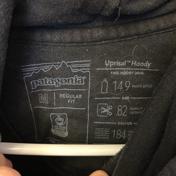 Patagonia Men’s Hooded Sweatshirt Black Size Medium - Picture 3 of 4